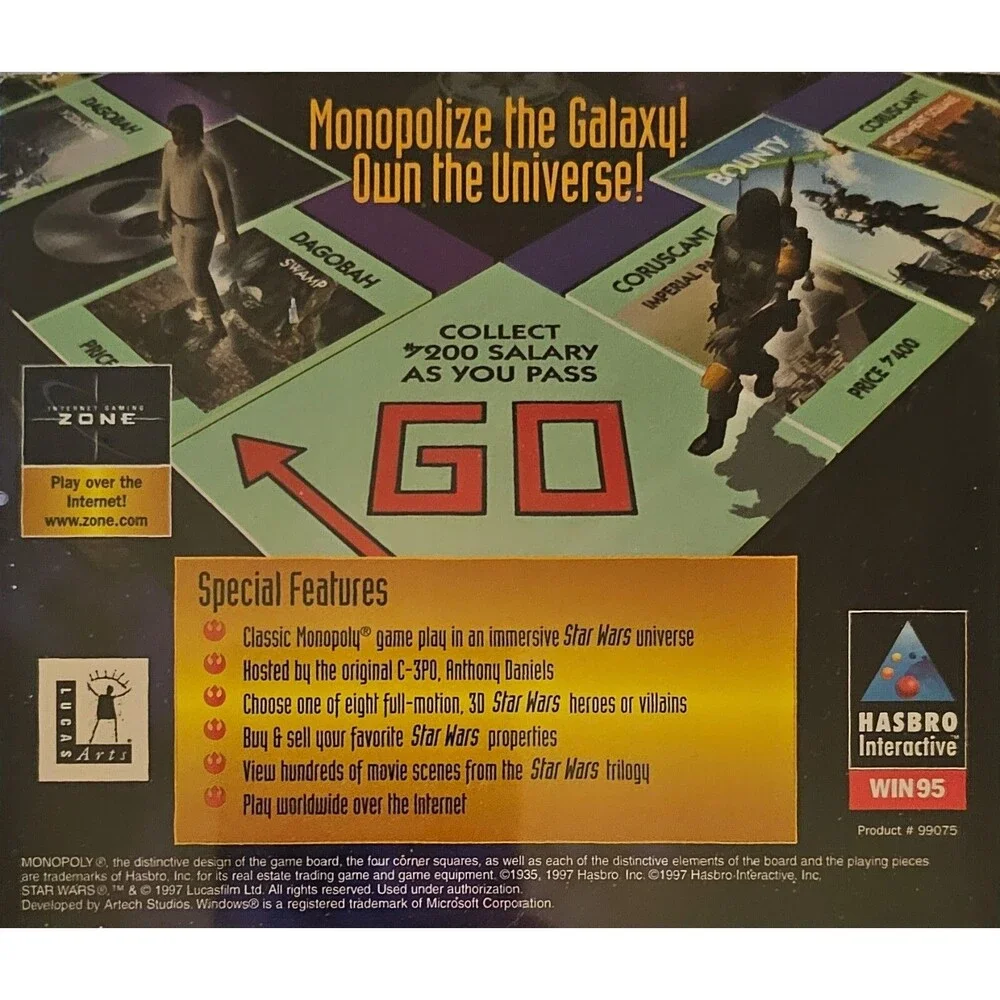 MONOPOLY STAR WARS CD-Rom Edition PC Windows 95 1997 - Picture 3 of 4